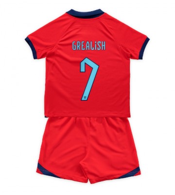 England Jack Grealish #7 Bortedraktsett Barn VM 2022 Kortermet (+ Korte bukser)